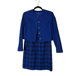 Vintage Pendleton Wool Career Suit Skirt Blue Size 8